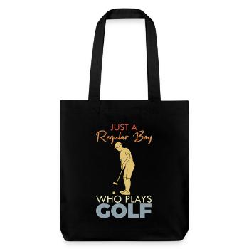 Golf Junge - Stanley/Stella recycelter Heavyweight Stoffbeutel - Schwarz - Vorne