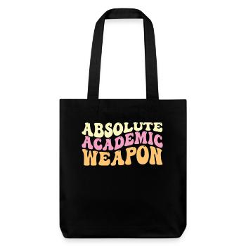 Students Absolute Academic Weapon - Stanley/Stella Heavyweight Recycled Tote Bag - black - Front
