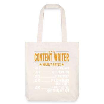 Content Author Hourly Wage - Stanley/Stella Heavyweight Recycled Tote Bag - natural white - Front