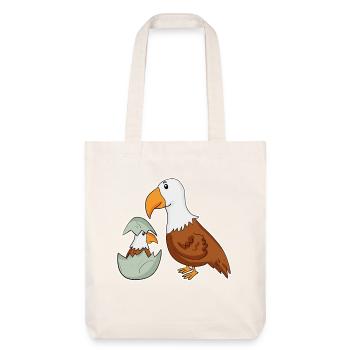 Famille Eagle - Aigle avec bébé - Eagle Motif - Tote bag épais recyclé Stanley/Stella - blanc cassé - Devant