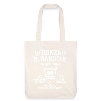 96. Geburtstag Schonend Behandeln 96 Teil Ist 96 - Stanley/Stella recycelter Heavyweight Stoffbeutel - Naturweiß - Vorne