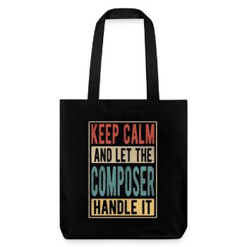 Komponist Retro Geschenk - Stanley/Stella recycelter Heavyweight Stoffbeutel - Schwarz - Vorne