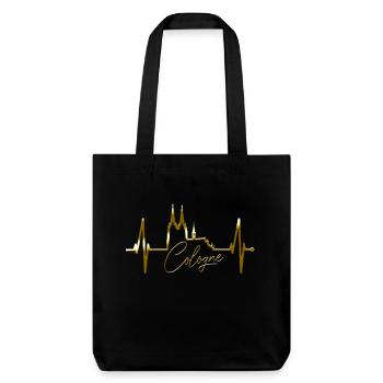 Cologne Skyline Heartbeat Heart Kölsch Love Cologne - Tote bag épais recyclé Stanley/Stella - noir - Devant