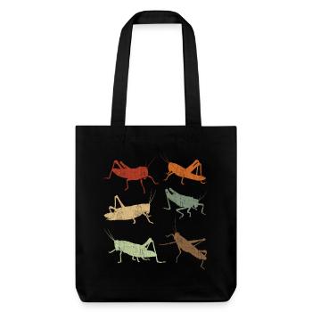 Grasshopper Retro Vintage Sauterelles - Tote bag épais recyclé Stanley/Stella - noir - Devant