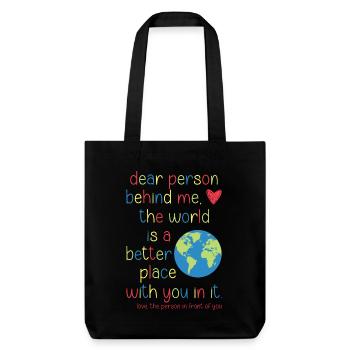 Chère personne derrière moi - Tote bag épais recyclé Stanley/Stella - noir - Devant