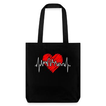 Augsburg Skyline Heartbeat Fan J’aime Augsburger - Tote bag épais recyclé Stanley/Stella - noir - Devant