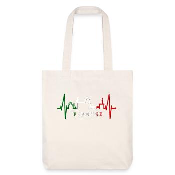 Florence Skyline Italy Heartbeat I Love Firenze - Stanley/Stella Heavyweight Recycled Tote Bag - natural white - Front