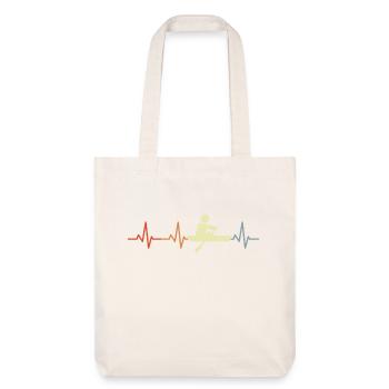 Rowing Stick Figure Heart Rate Line - Stanley/Stella Heavyweight Recycled Tote Bag - natural white - Front
