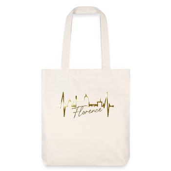 Florence Skyline Italie Heartbeat I Love Firenze - Tote bag épais recyclé Stanley/Stella - blanc cassé - Devant