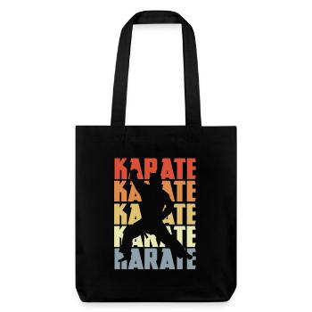 Retro Karate - Stanley/Stella recycelter Heavyweight Stoffbeutel - Schwarz - Vorne