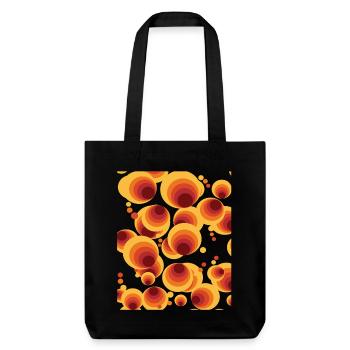 Abstraktes Polka Dots Kreismuster - Stanley/Stella recycelter Heavyweight Stoffbeutel - Schwarz - Vorne