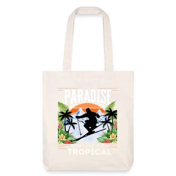 Paradise Doesn't Have To Be Tropical - Skiing - Stanley/Stella recycelter Heavyweight Stoffbeutel - Naturweiß - Vorne