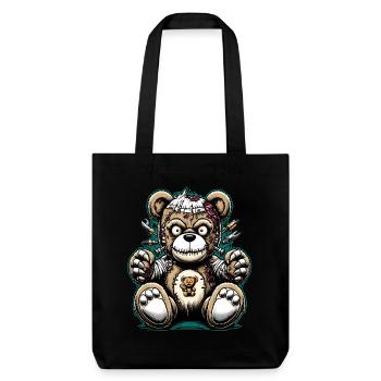 Ours en peluche vintage maman peluche - Tote bag épais recyclé Stanley/Stella - noir - Devant