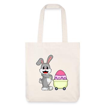 Hase Ostern Einkaufen - Stanley/Stella recycelter Heavyweight Stoffbeutel - Naturweiß - Vorne