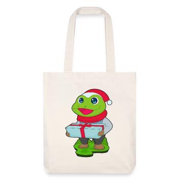 Frog Christmas Package - Stanley/Stella Heavyweight Recycled Tote Bag - natural white - Front