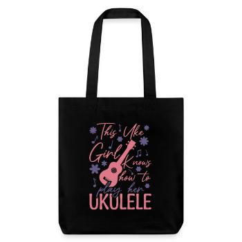 Uke Girl - Stanley/Stella recycelter Heavyweight Stoffbeutel - Schwarz - Vorne