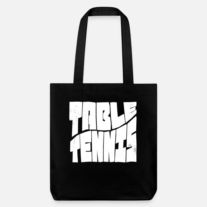 Tennis de table avec batte de tennis de table Ping Pong - Tote bag épais recyclé Stanley/Stella - noir