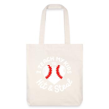 Baseball Baseballspieler - Stanley/Stella recycelter Heavyweight Stoffbeutel - Naturweiß - Vorne