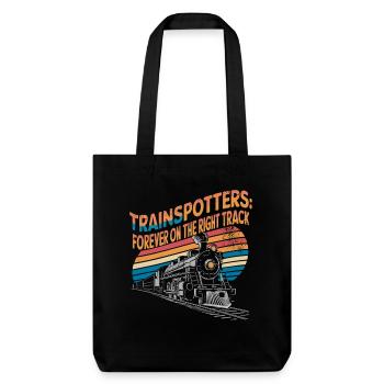Trainspotters : toujours sur la bonne voie - Tote bag épais recyclé Stanley/Stella - noir - Devant