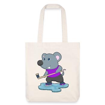 Maus Eishockey Eishockeyschläger - Stanley/Stella recycelter Heavyweight Stoffbeutel - Naturweiß - Vorne