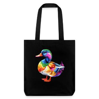 Canard coloré Illustration Nature Art Design - Tote bag épais recyclé Stanley/Stella - noir - Devant