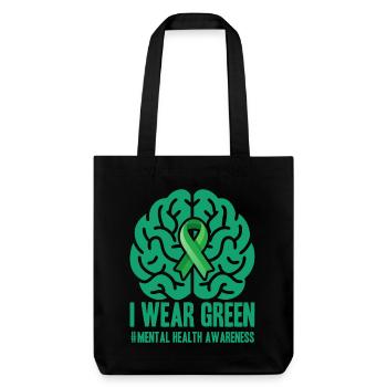 I Wear Green - Green Belt - Stanley/Stella Heavyweight Recycled Tote Bag - black - Front