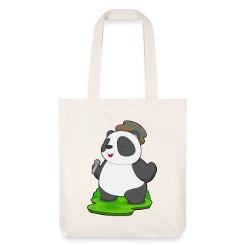 Panda Singer Chant au micro - Tote bag épais recyclé Stanley/Stella - blanc cassé - Devant