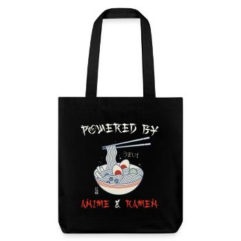 Powered By Anime & Ramen Love Japan Noodles - Stanley/Stella Heavyweight Recycled Tote Bag - black - Front