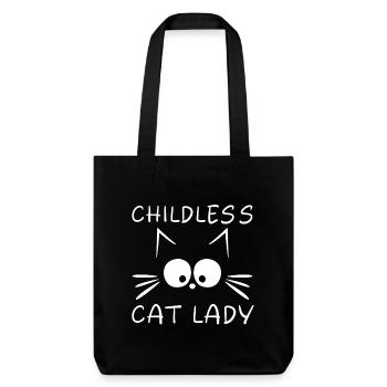 Cat Childless Cat Lady - Stanley/Stella Heavyweight Recycled Tote Bag - black - Front