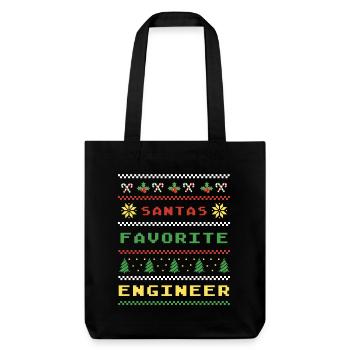 Motif ingénieur de Noël - Tote bag épais recyclé Stanley/Stella - noir - Devant