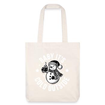 Bébé, il fait froid dehors Bonhomme de neige - Tote bag épais recyclé Stanley/Stella - blanc cassé - Devant