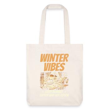Winter Vibes Snuggle Blanket Laptop and Hot Cocoa WFH - Stanley/Stella Heavyweight Recycled Tote Bag - natural white - Front