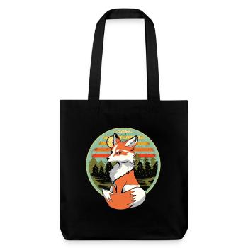 Renard rétro Renards Vintage des années 80 des années 90 Renarde - Tote bag épais recyclé Stanley/Stella - noir - Devant