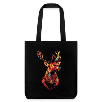 Deer, Antlers, Hunting, Deer, Reindeer, Red Deer, Hunter - Stanley/Stella Heavyweight Recycled Tote Bag - black - Front