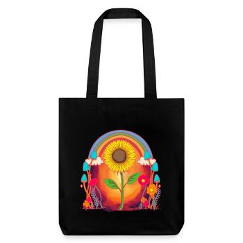 Rainbow Sun Sunflower Garden Summer Nature - Stanley/Stella Heavyweight Recycled Tote Bag - black - Front