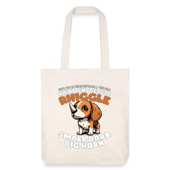 PETITE ÉCORCE, GRANDE CORNE - RHINOCÉROS ET BEAGLE - RHIGGLE - Tote bag épais recyclé Stanley/Stella - blanc cassé - Devant