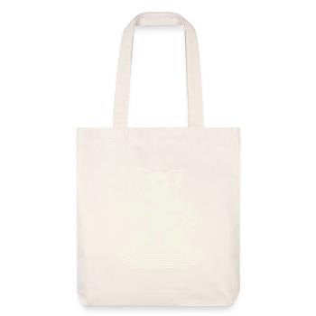 Funny cute pig playing table tennis - Stanley/Stella Heavyweight Recycled Tote Bag - natural white - Front