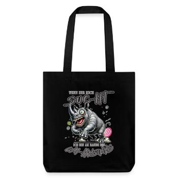 Rhinocéros fou au bord de la folie style bande dessinée - Tote bag épais recyclé Stanley/Stella - noir - Devant