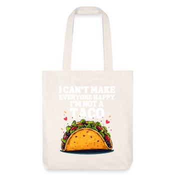 Taco Mexiko Salsa Lecker Fast Food Happy Tortilla - Stanley/Stella recycelter Heavyweight Stoffbeutel - Naturweiß - Vorne