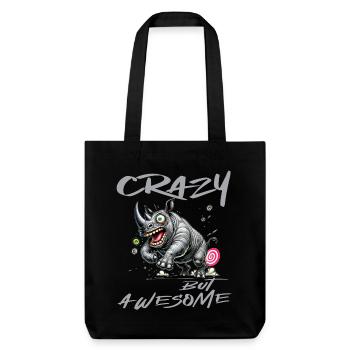 Style de bande dessinée de rhinocéros fou mais génial - Tote bag épais recyclé Stanley/Stella - noir - Devant