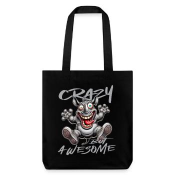 Style de bande dessinée de rhinocéros fou mais génial - Tote bag épais recyclé Stanley/Stella - noir - Devant