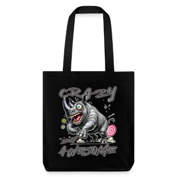 Style de bande dessinée de rhinocéros fou mais génial - Tote bag épais recyclé Stanley/Stella - noir - Devant