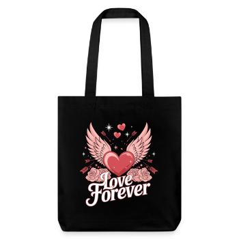 Love Forever – Romantisches Valentinstag Design - Stanley/Stella recycelter Heavyweight Stoffbeutel - Schwarz - Vorne
