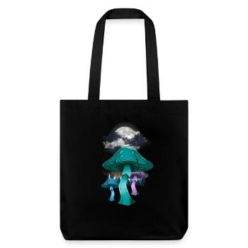 mystisch Wald Pilze Natur Naturliebhaber Halloween - Stanley/Stella recycelter Heavyweight Stoffbeutel - Schwarz - Vorne