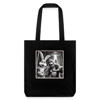 Pâques, Lapin de Pâques drôle, Lapin Selfie Fête de Pâques - Tote bag épais recyclé Stanley/Stella - noir - Devant