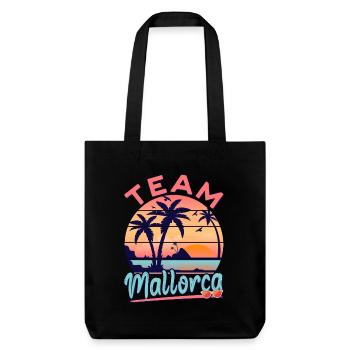 Mallorca Urlaub Party Outfit Team Mallorca - Stanley/Stella recycelter Heavyweight Stoffbeutel - Schwarz - Vorne