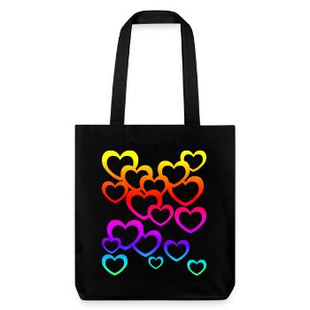 Colorful Hearts Gradient Rainbow Heart Icon - Stanley/Stella Heavyweight Recycled Tote Bag - black - Front