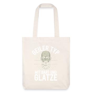 guy with beard & bald head beard wearer - Stanley/Stella Heavyweight Recycled Tote Bag - natural white - Front