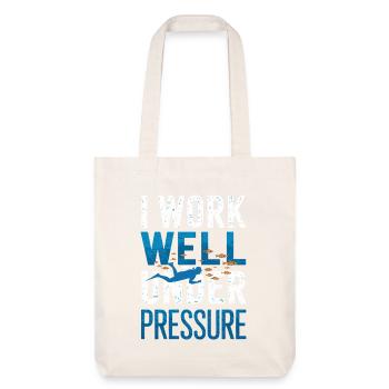 Tauchen I Work Well Under Pressure Taucher Tauch - Stanley/Stella recycelter Heavyweight Stoffbeutel - Naturweiß - Vorne