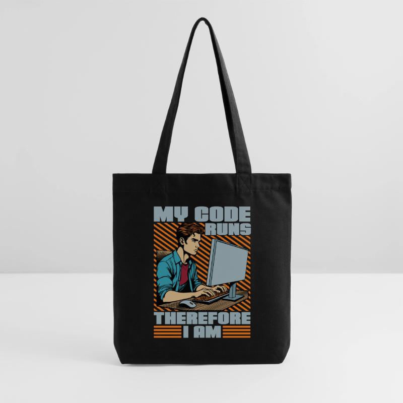 Coder My Code Runs Therefore I Am Web Developer Stanley/Stella recycelter Heavyweight Stoffbeutel